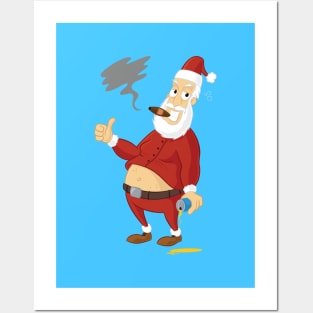 Drunk Santa Claus Posters and Art